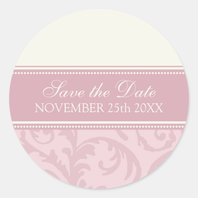 Cream and Pink Save the Date Envelope Seal (Front)