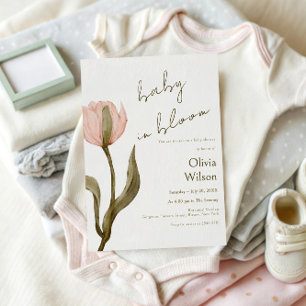 Cream and Pink Watercolor Invitation