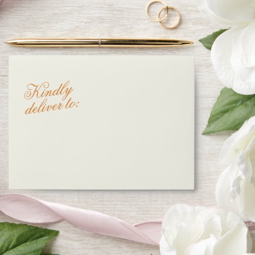 Cream and Pumpkin Autumn Branches Formal Envelope