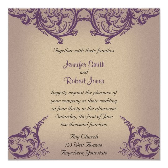 Purple And Cream Wedding Invitations 9