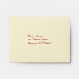 Cream and Red Damask A2 Envelope for RSVP Card