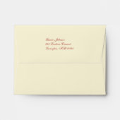 Cream and Red Damask A2 Envelope for RSVP Card (Back (Top Flap))