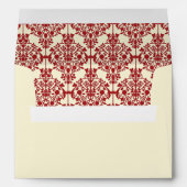 Cream and Red Damask A7 Envelope (Back (Bottom))
