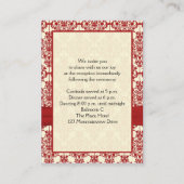 Cream and Red Damask Enclosure Card (Back)