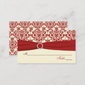 Cream and Red Damask Placecards (Front/Back)