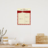 Cream and Red Damask Seating Chart (Kitchen)