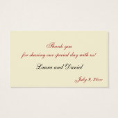 Cream and Red Damask Wedding Favor Tag (Back)