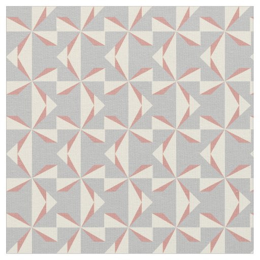 Cream and Rose Pinwheels Fabric