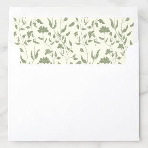 Cream and sage green floral envelope Liner