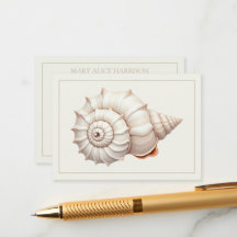 Cream and Tan Coastal Seashell Personalied