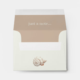 Cream and Tan Coastal Seashell Personalied Envelope