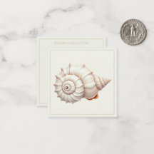 Cream and Tan Coastal Seashell Personalied