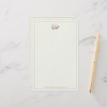 Cream and Tan Coastal Seashell Personalied