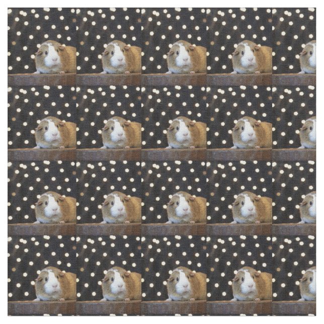 Cream and Tan Guinea Pig Fabric (Close Up)
