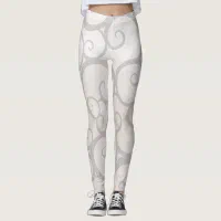 Cream and Taupe Swirl Legging