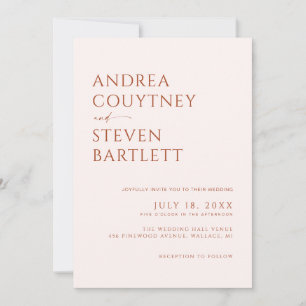Cream and Terracotta Fall Wedding Invitation