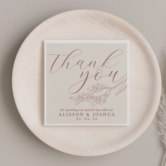 Cream and Terracotta minimalist chic Napkins (Creator Uploaded)