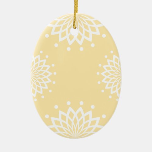 Cream and White Simple Vintage Easter Ceramic Ornament