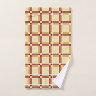 Cream and Wine Check Hand Towel