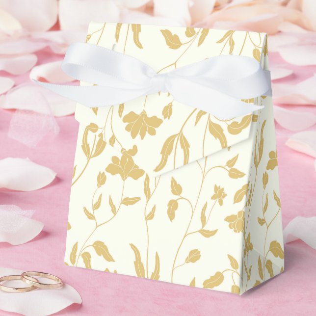 Cream and yellow floral  favor boxes (Wedding)