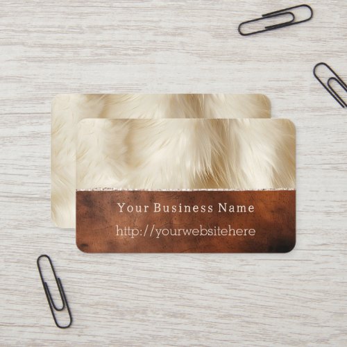 Cream Animal Fur Brown Southwest Cowhide Business Card