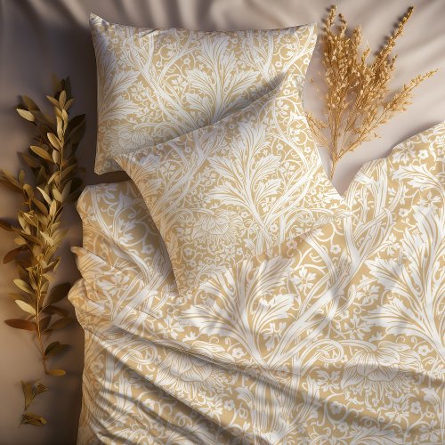 Cream Arcadia William Morris Hawthorn Leaf Pattern Duvet Cover