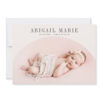 Cream Arch Frame Birth Announcement Card