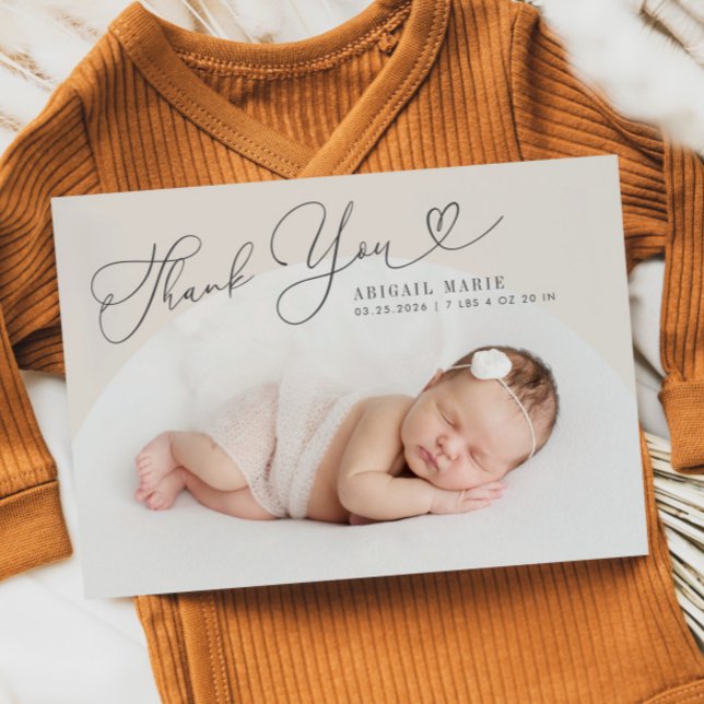 Cream Arch Frame Thank Yoy Birth Announcement (Creator Uploaded)