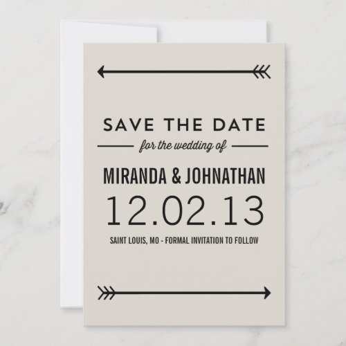 Cream Arrows Photo Save The Date Announcements