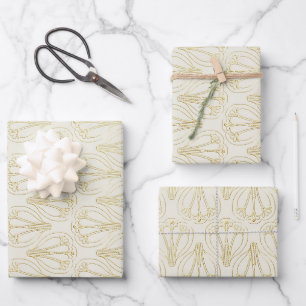 Cream Art Deco   Wrapping Paper Sheets