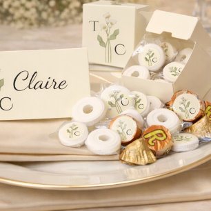 Cream Art Nouveau Lily Monogram Wedding Life Saver® Mints