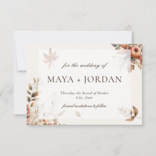 Cream Autumn Pumpkin Harvest Save The Date