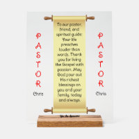 Cream Banner Pastor Appreciation Acrylic Sign