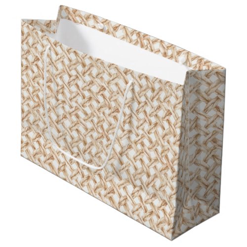 Cream Basket Weave Birthday Large Gift Bag