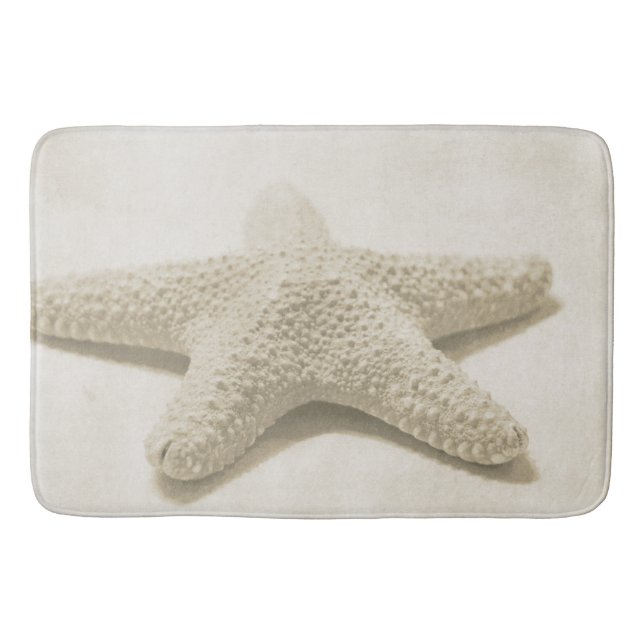 Cream Beach Starfish Bathroom Mat (Front)