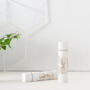 Cream beige bow cream Bridal Shower Lip Balm