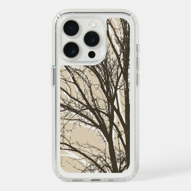 Cream Beige Brown White Tree Branches  Speck iPhone Case (Front (White Titanium))