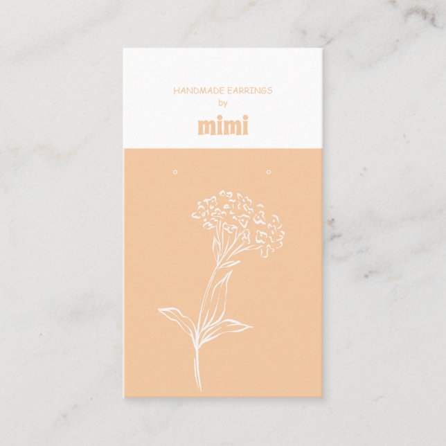 Cream Beige Earring Display  Business Card (Front)