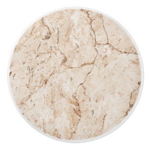 Cream Beige Marbled Ceramic Knob