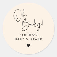 Cream Beige Oh Baby Modern Boho Baby Shower