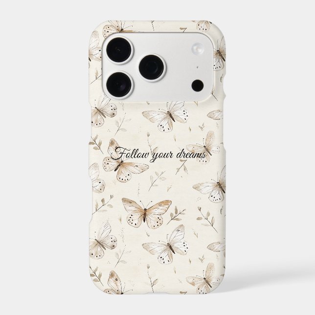 Cream Beige Sand Butterflies Case-Mate iPhone Case (Back)