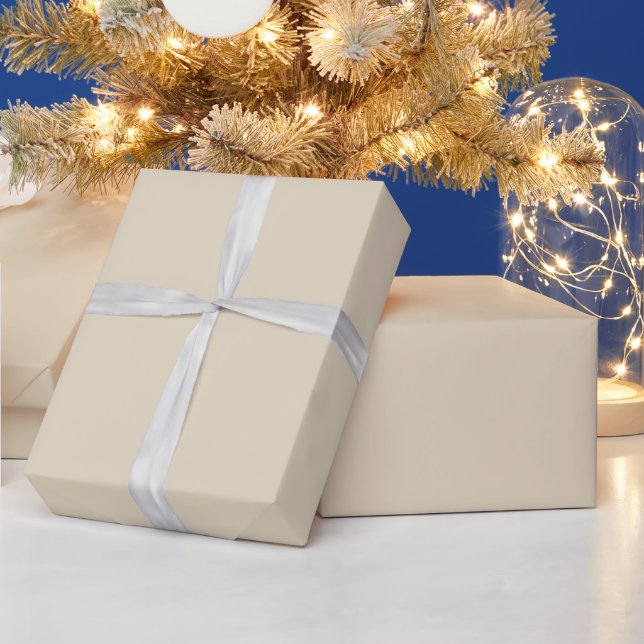 Cream Beige Solid Color Wrapping Paper (Holidays)