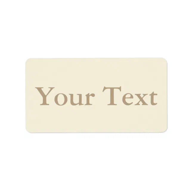 Cream & Beige Stickers or Labels w/ Custom Text | Zazzle