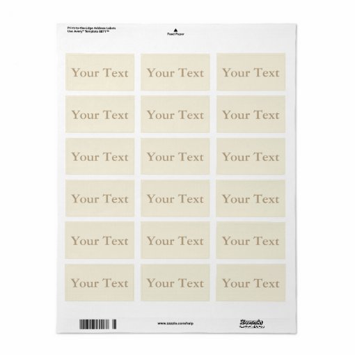 Cream & Beige Stickers or Labels w/ Custom Text | Zazzle