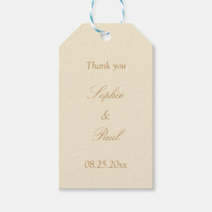 Cream Beige Wedding Favor Thank You Gift Tags