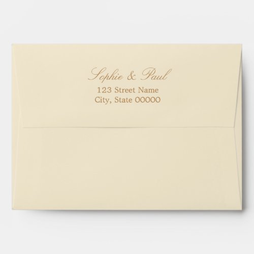 Cream Beige Wedding Invitation Envelope