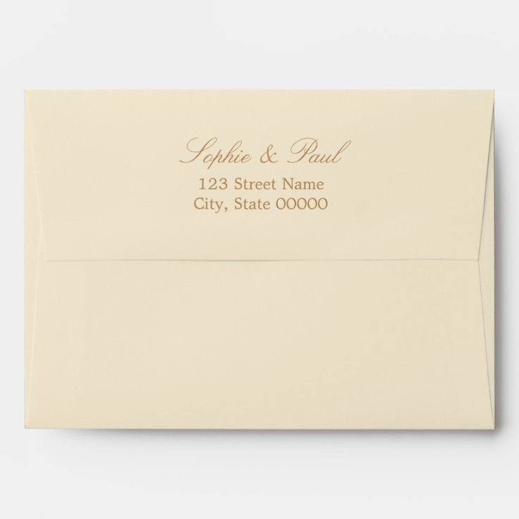 Cream Beige Wedding Invitation Envelope | Zazzle