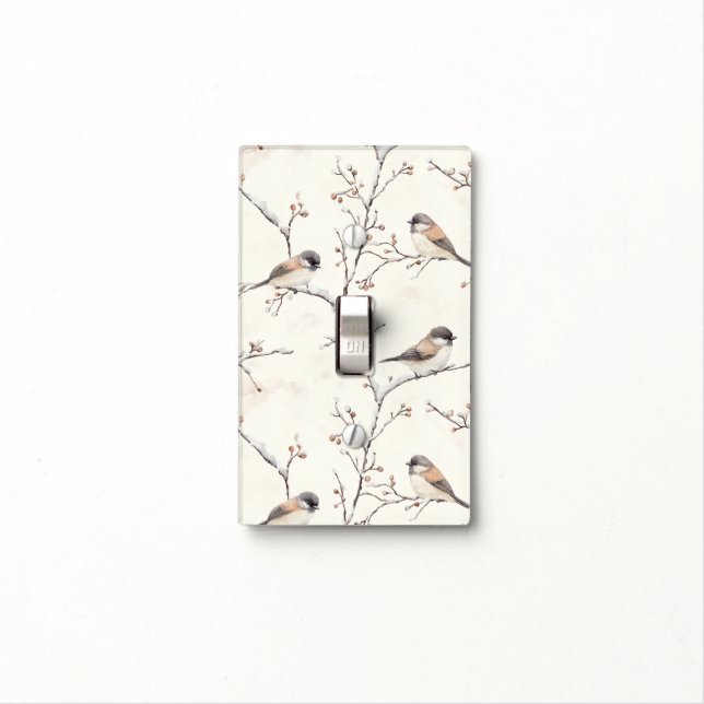 Cream Birds in Tree Light Switch Cover (In Situ)