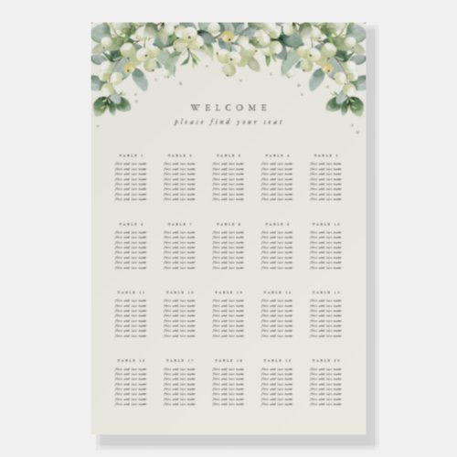CreamBlack 20 Tables of 8 Wedding Seating Chart Foam Board