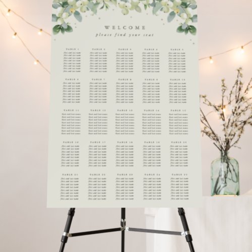 CreamBlack 25 Tables of 8 Wedding Seating Chart Foam Board